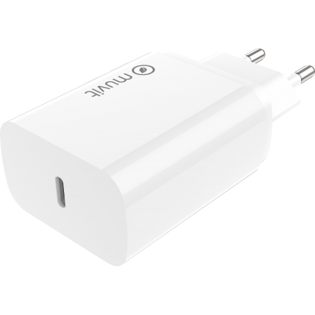 Muvit For Change chargeur secteur PD 30W USB-C - Blanc