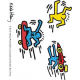 Samsung Z Flip5 FlipSuit Case Card (Keith Haring images) - Blanc