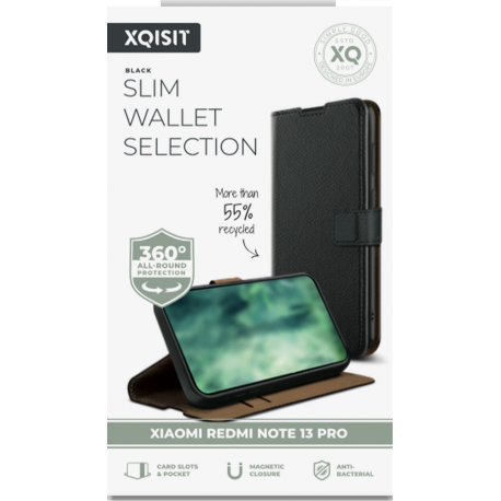 XQISIT Slim Wallet - noir - pour Xiaomi Redmi Note 13 Pro 5G