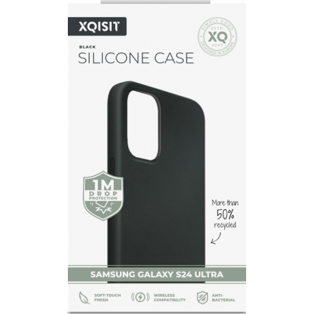 XQISIT Silicone case - black - for Samsung Galaxy S24 Ultra