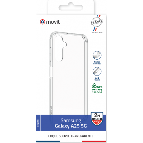 Muvit Made In France Backcover - Transparent - pour Samsung Galaxy A25 5G