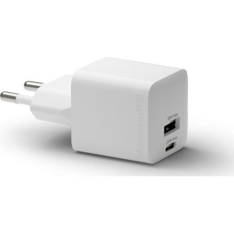 Dbramante re-charge - EU Wall Charger - USB-C 25W+USB-A 18W - White