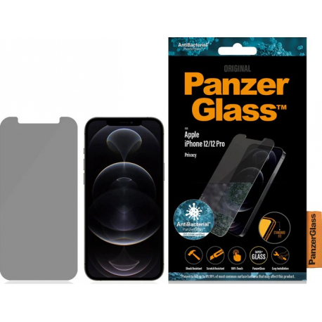 PanzerGlass Privacy Standard Fit Glass - Clear - pour Apple iPhone 12/12 Pro