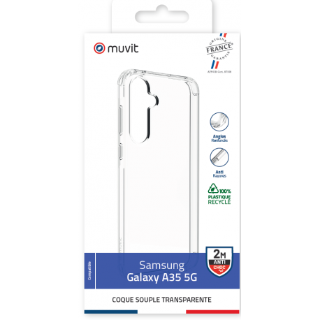 Muvit For France reinforced soft cover - transparant -voor Samsung Galaxy A35 5G