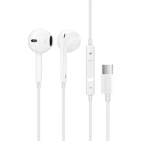 Sinox earphone wired headset with mic Jack USB-C - Blanc