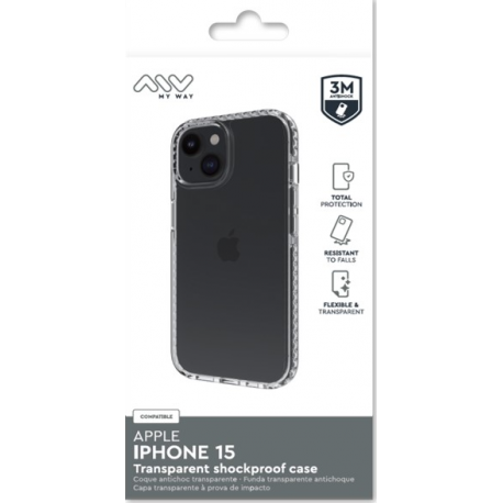 MyWay Shockproof 3M Case - Transparant - voor iPhone 15