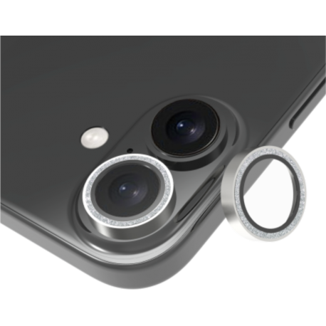 So Seven Camera Ring - Silver Diamond - voor iPhone 16/16 Plus