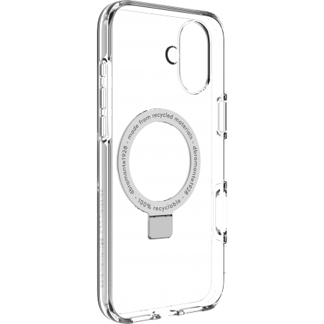 DBramante recycled cover Iceland D3O MS Kickstand - Clear - for iPhone 16 Plus