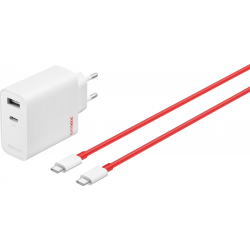 OnePlus SUPERVOOC 80W Dual USB-C Ports Power Adapter - Wit