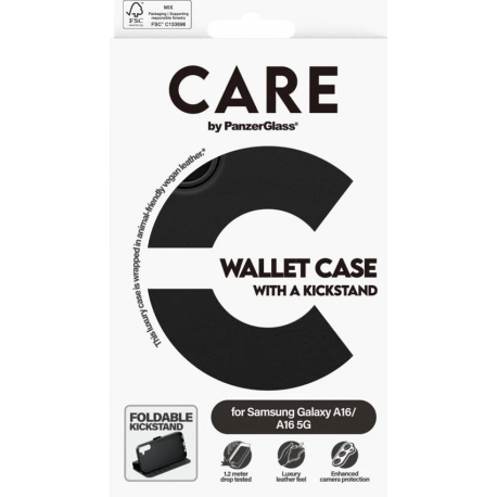 CARE. by Panzerglass Feature Two-in-One Wallet Case - Black - for Samsung A16