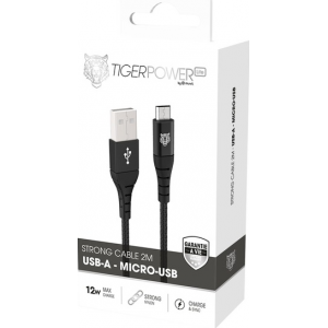 Muvit Tiger Cable USB-A to micro USB 2M - Noir