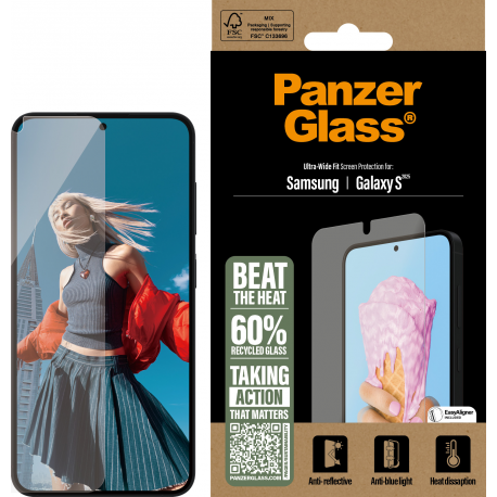 PanzerGlass All-in-One Screen Protector - Clear - for Samsung Galaxy S25