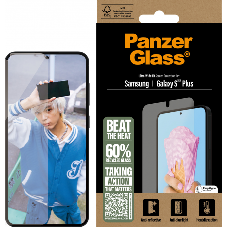 PanzerGlass All-in-One Screen Protector - Clear - pour Samsung Galaxy S25 Plus