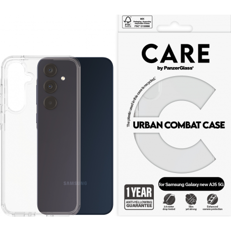 CARE. by PZG Flagship Case Urban Combat w. Clear Frame - Clear - Samsung A36 5G