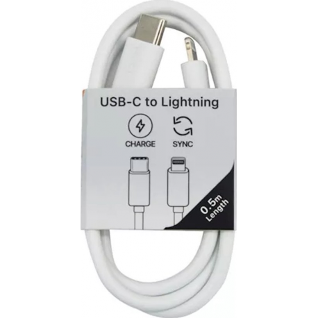 Musthavz to Go USB-C to Lightning (non-MFI) Cable 0.5m - White