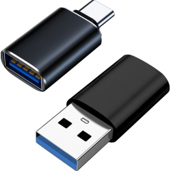 Grab & Go by Sinox - Set of USB C-A m-f Adaptor + USB A -C m-f Adaptor  - Noir