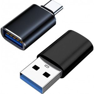 Grab & Go by Sinox - Set of USB C-A m-f Adaptor + USB A -C m-f Adaptor  - Noir