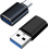 Grab & Go by Sinox - Set of USB C-A m-f Adaptor + USB A -C m-f Adaptor  - Noir