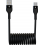Grab & Go by Sinox - Spiral Cable USB A to USB C 10cm/1m - Noir