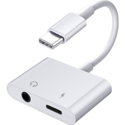 Grab & Go by Sinox - USB-C (m) Connector to USB-C (f) and Jack 3.5 (f) - Black