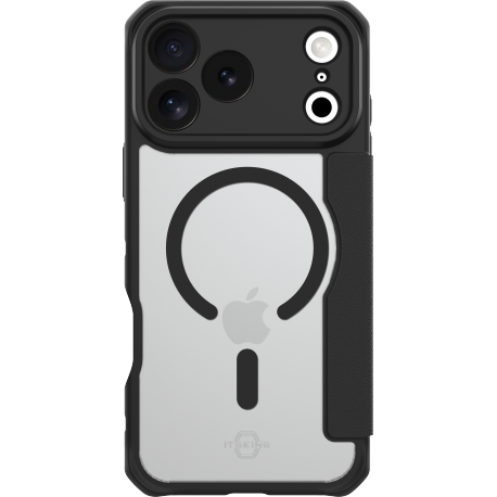 ITSkins Hybrid R Folio Magsafe - Black - voor iPhone 17 Pro Max