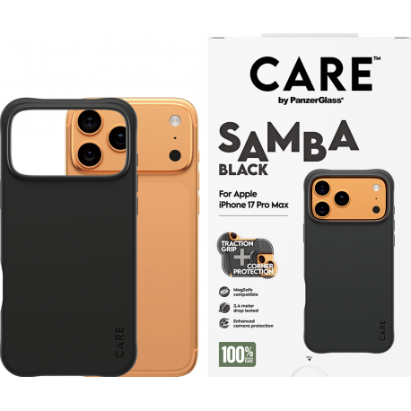 CARE by Panzerglass Fashionable Case Samba w. Magsafe- Black - iPhone 17 Pro Max