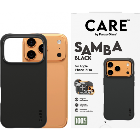 CARE by Panzerglass Fashionable Case Samba w. Magsafe - Noir - iPhone 17 Pro