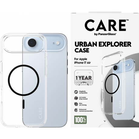 CARE by Panzerglass FS Case Urban Explorer MagSafe Noir - Clear - iPhone 17 Air