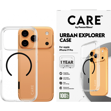 CARE by Panzerglass FS Case Urban Explorer MagSafe Noir - Clear - iPhone 17 Pro