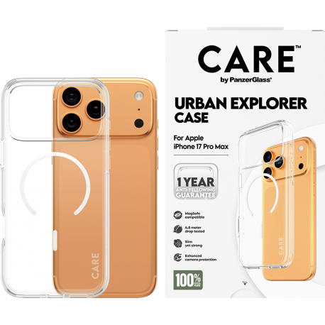 CARE by Panzerglass Case Urban Explorer MagSafe Blanc -Clear - iPhone 17 Pro Max
