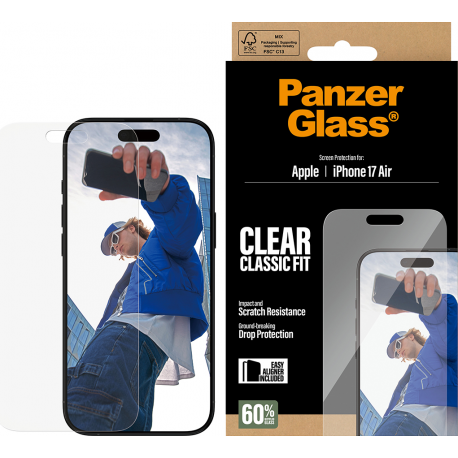 PanzerGlass Screen Protector Classic Fit - Transparant - Apple iPhone 17 Air