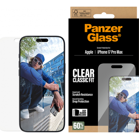 PanzerGlass Screen Protector Classic Fit - Transparent - Apple iPhone 17 Pro Max