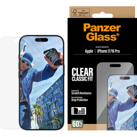 PanzerGlass Screen Protector Classic Fit - Transparent - for Apple iPhone 17
