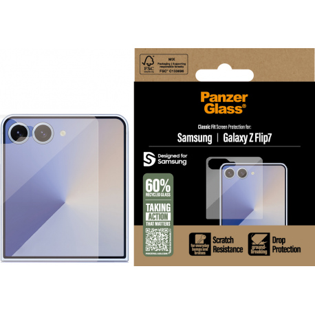 PanzerGlass Screen Protector Classic Fit - Clear - pour Samsung Galaxy Z Flip7