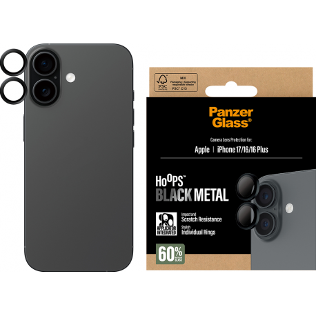 PanzerGlass Hoops Lens Protector - Black - for iPhone 17