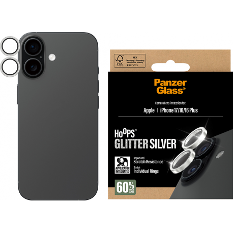 PanzerGlass Hoops Lens Protector - Glitter Silver - iPhone 17