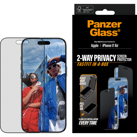 PanzerGlass Privacy Screen Pro UWF Fastfit in-a-box - Clear - iPhone 17 Air