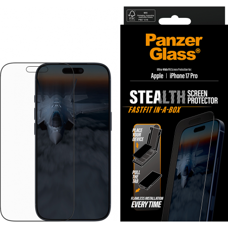 PanzerGlass Stealth Screen Pro UWF Fastfit in-a-box - Clear - iPhone 17 Pro