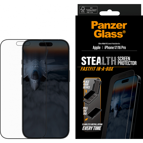 PanzerGlass Stealth Screen Pro UWF Fastfit in-a-box - Clear - iPhone 17/16 Pro