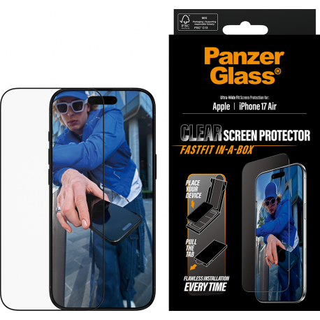 PanzerGlass Screen Protector UWF Fastfit in-a-box - Clear - iPhone 17 Air