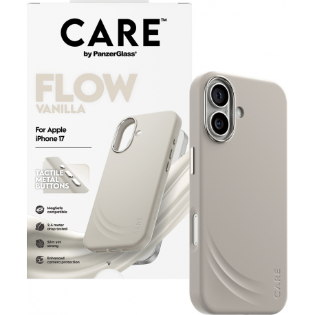 CARE by Panzerglass Feature FLOW Case w. Magsafe - Vanilla - iPhone 17