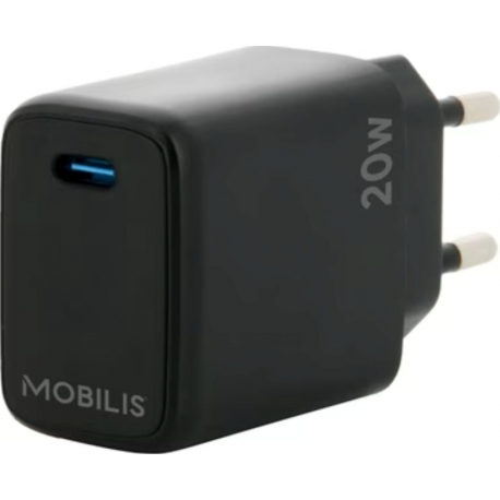 Mobilis Energia Charger - 20W Wall Charger - 1 USB C - Black