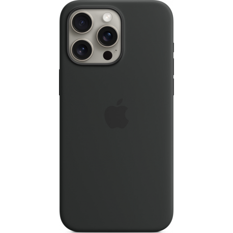 Apple Silicone Case avec MagSafe - Noir - pour iPhone 15 Pro Max