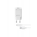 Travel charger kit, 15W micro-usb Samsung adaptive, white