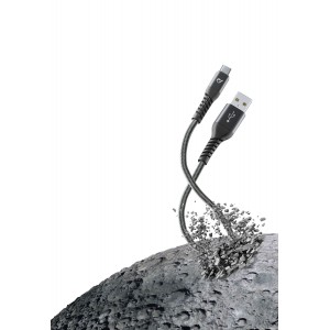 Câble usb, kevlar usb-a a usb-c 2m, noir