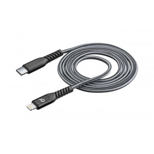 Usb kabel, kevlar usb-c naar Apple lightning 1,2m, zwart