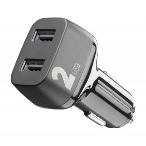 Chargeur voiture, multipower 2 usb 2 x 18W, noir
