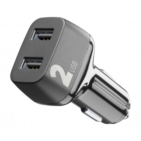 Car charger, multipower 2 usb 2 x 18W, black