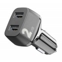 Car charger, multipower 2 usb 2 x 18W, black