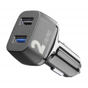 Autolader, multipower 2 pro 2 x 18W QC, zwart